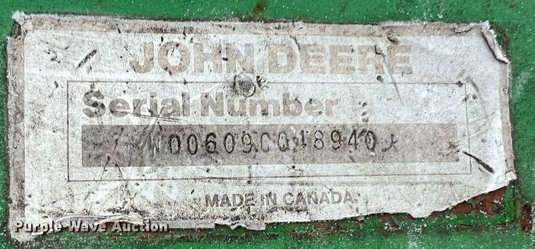 image for item JU9661 John Deere 609  rotary mower