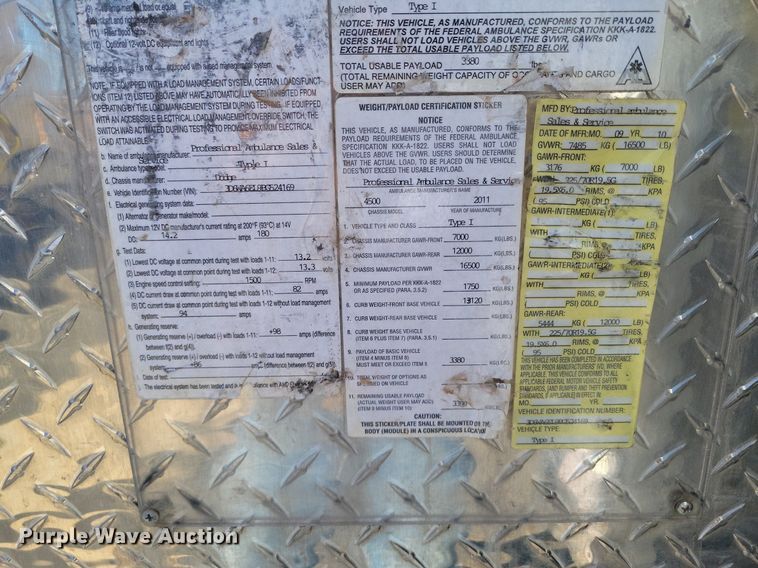 image for item LG9484 2011 Dodge Ram 4500HD  ambulance