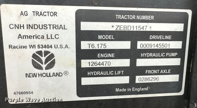 image for item LT9299 2014 New Holland T6.175  MFWD tractor
