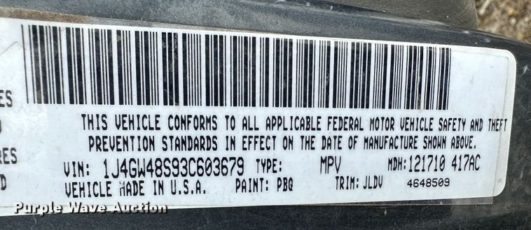 image for item LT9355 2003 Jeep Grand Cherokee  SUV