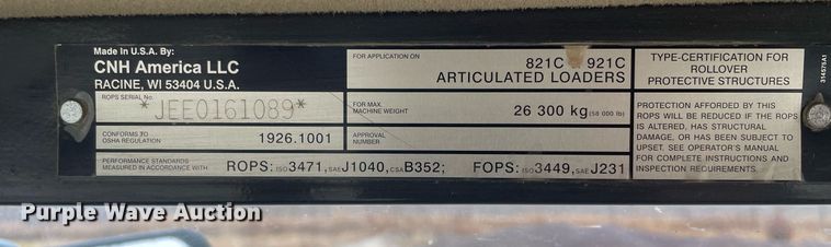 image for item MA9845 2005 Case 821C  wheel loader