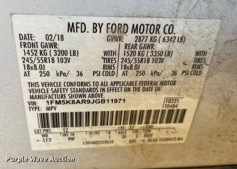 image for item MI9774 2018 Ford Explorer Police Interceptor  SUV