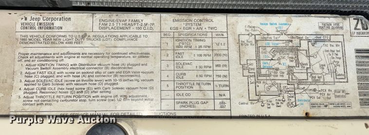 image for item MI9780 1985 AMC CJ7  SUV