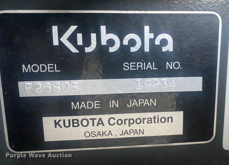 image for item MM9678 2009 Kubota F2680 lawn mower