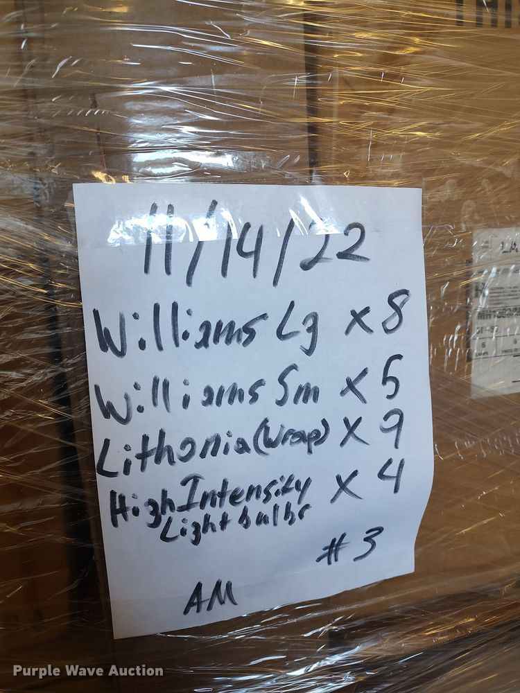 image for item MM9985 (3) pallets of light fixtures