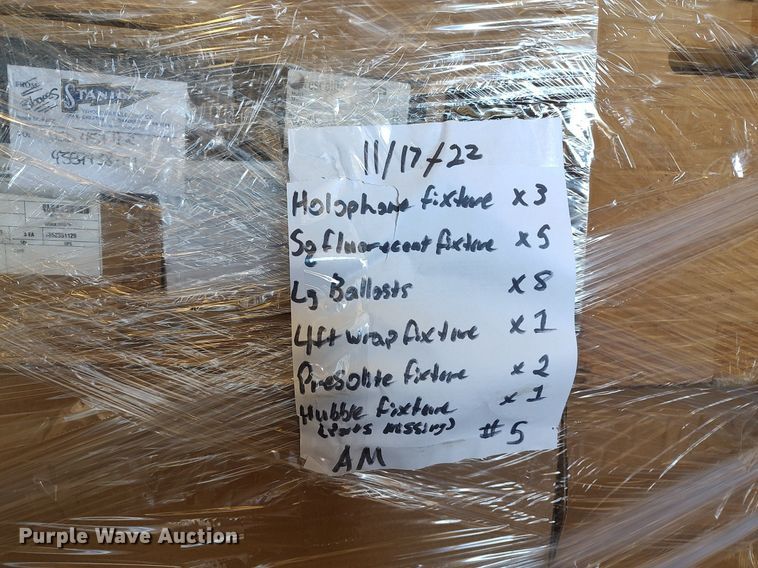 image for item MM9986 (2) pallets of light fixtures