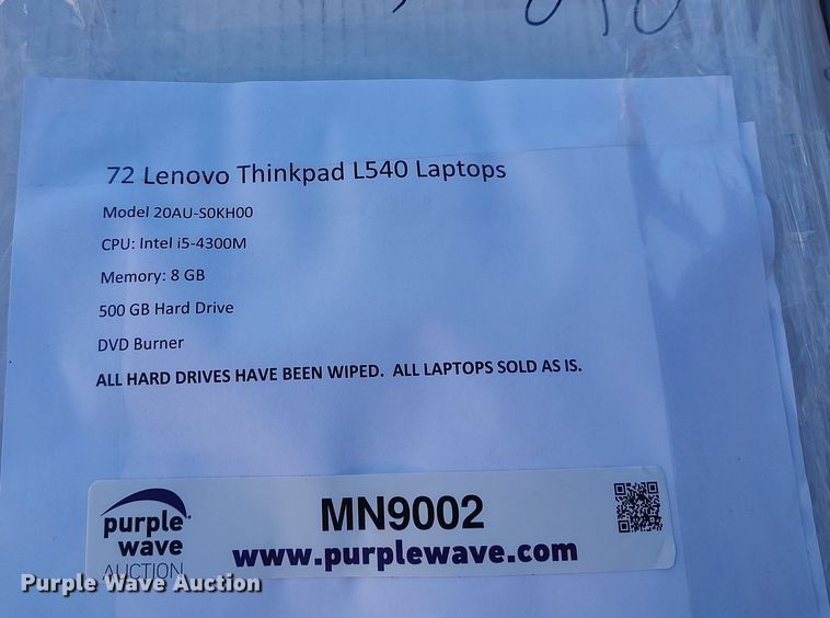 image for item MN9002 (72) Lenovo Thinkpad L540 laptops