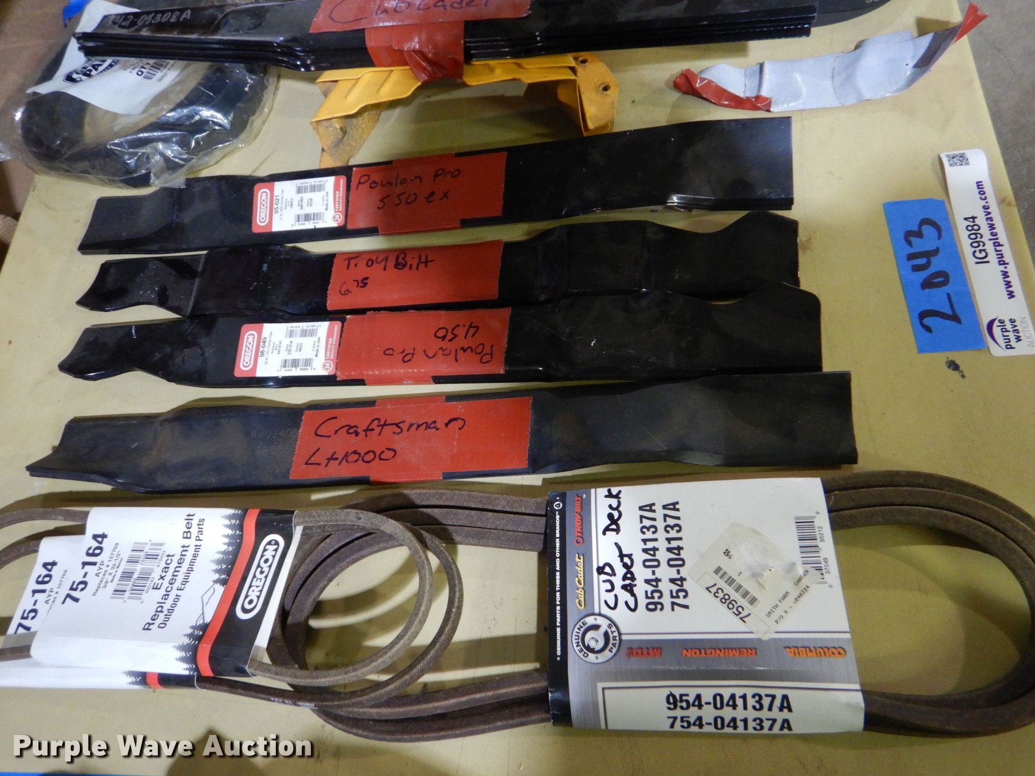 Lawn mower parts in Tulsa, OK Item IG9984 sold Purple Wave