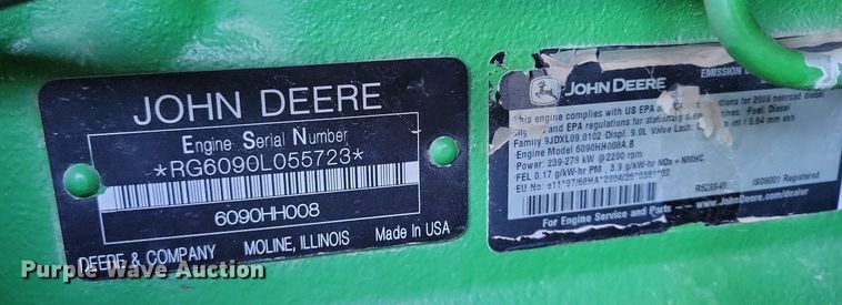 image for item LG9463 2009 John Deere 9770 STS  combine