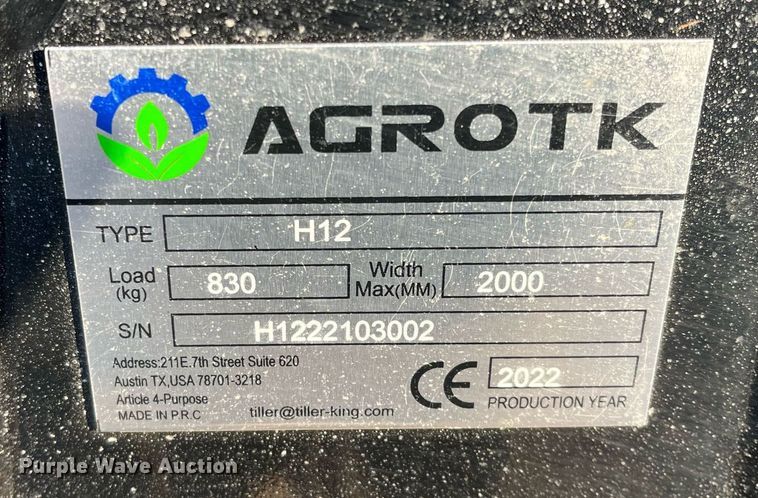image for item ML9810 2022 Agrotk H12  mini excavator