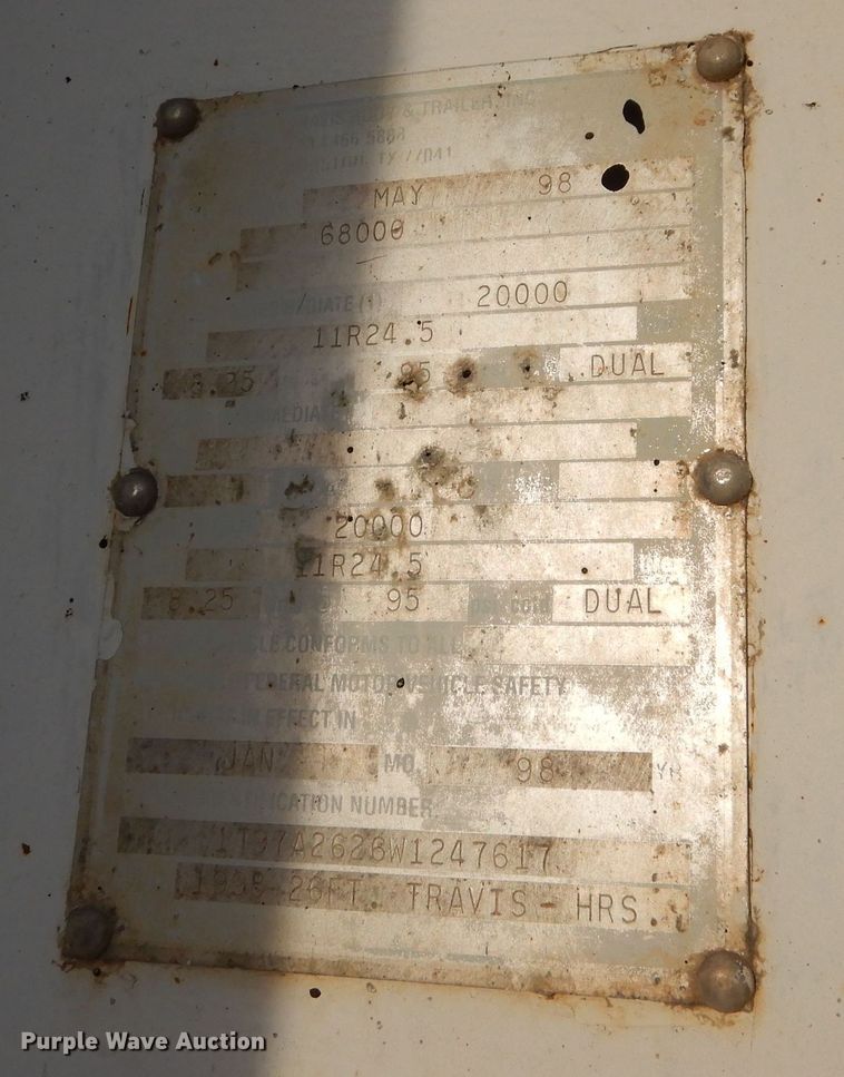 image for item DN5742 1998 Travis  end dump trailer