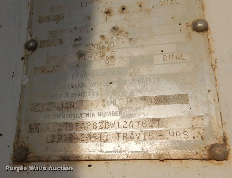 image for item DN5742 1998 Travis  end dump trailer