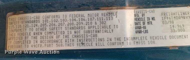 image for item DO3554 1998 Freightliner FL112  semi truck