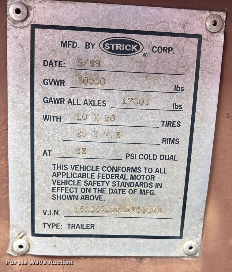 image for item DO8966 1990 Strick  container trailer