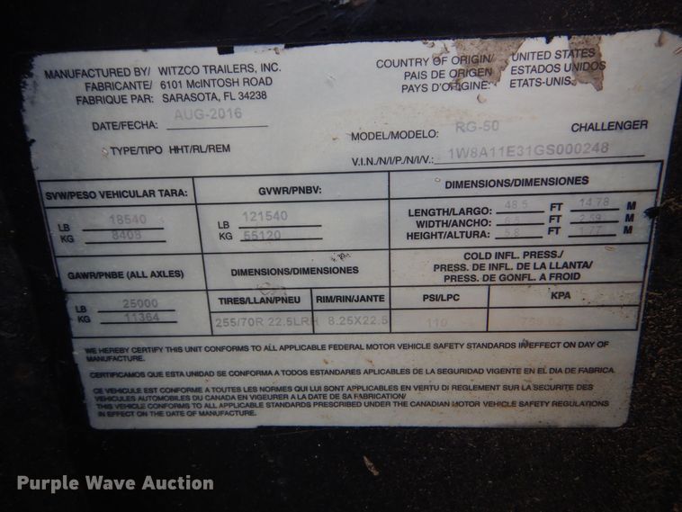 image for item DP8609 2016 Challenger RG-50  lowboy equipment trailer