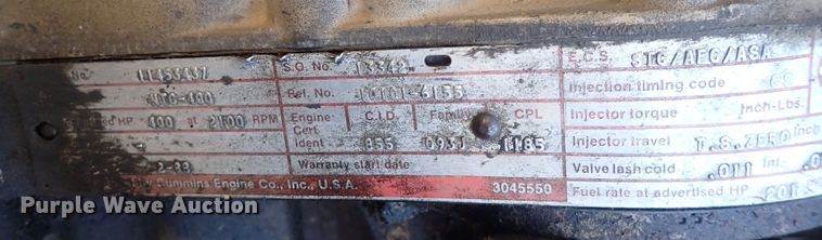 image for item DQ5019 1988 White GMC WIA  semi truck