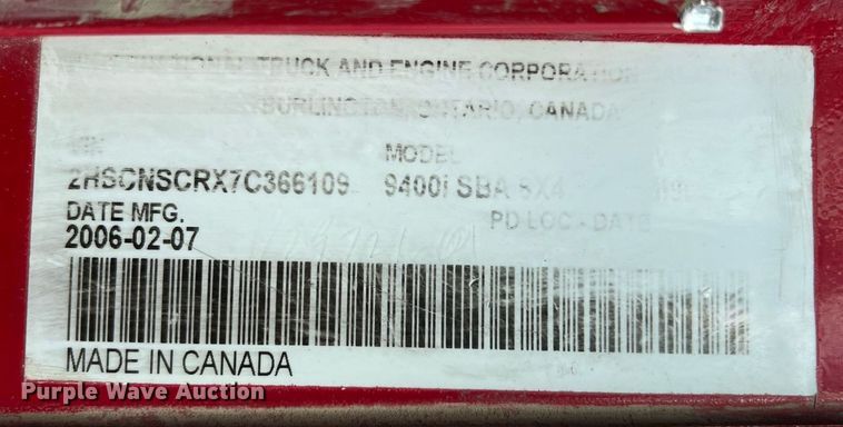 image for item ID9454 2007 International 9400i  semi truck