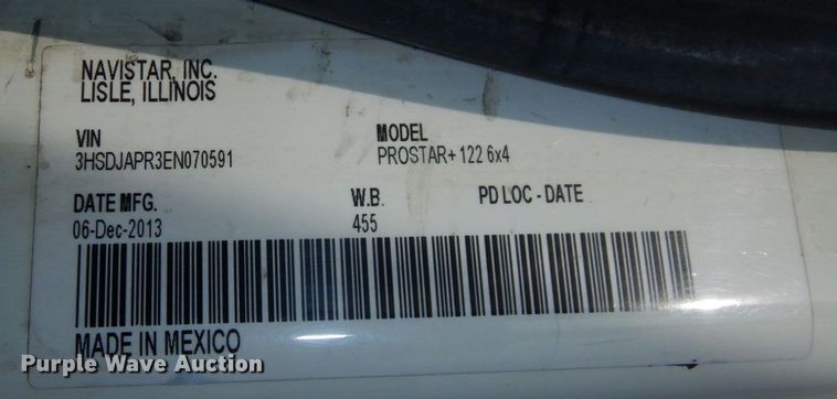 image for item JK9163 2014 International ProStar Plus 122  semi truck