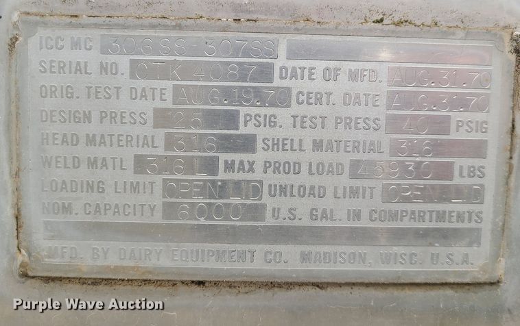 image for item JW9740 1970 Kari Kool CTK  tank trailer