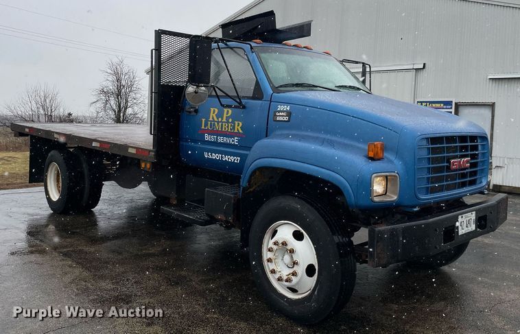 image for item MA9847 2002 GMC C6500  dump flatbed truck