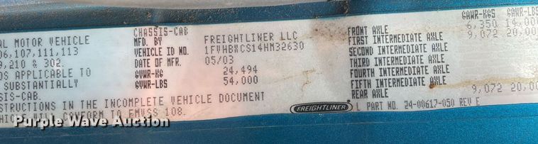 image for item MA9884 2004 Freightliner FL80  flatbed truck