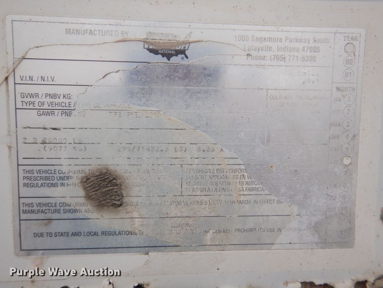 image for item MJ9985 2000 Wabash  dry van trailer