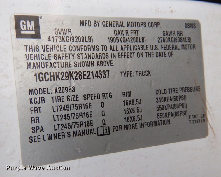 image for item AF9297 2008  Chevrolet Silverado 2500HD LT  Ext. Cab pickup truck