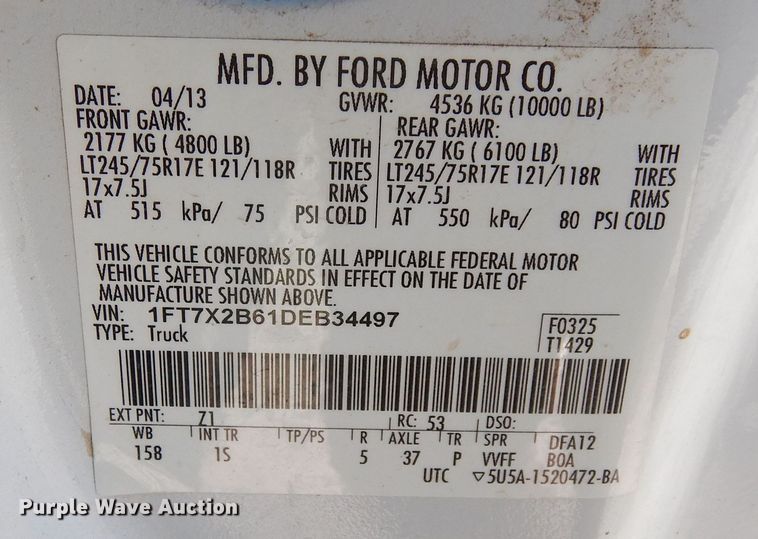 image for item DF8298 2013 Ford F250  Super Duty  SuperCab pickup truck