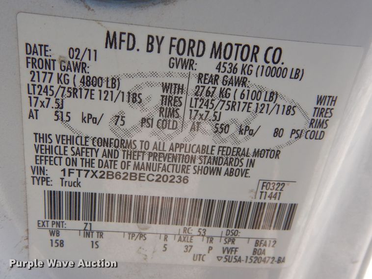 image for item DF8303 2011 Ford F250 Super Duty  SuperCab pickup truck