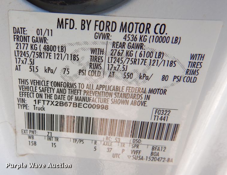 image for item DF8304 2011 Ford F250 Super Duty  SuperCab pickup truck