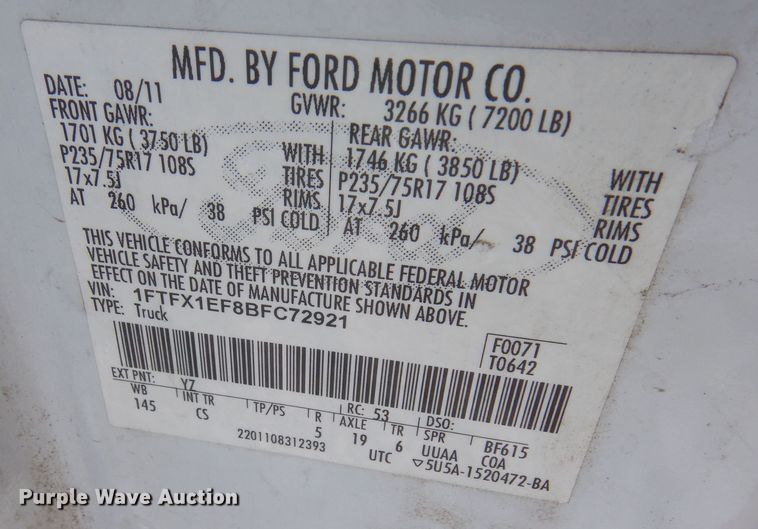 image for item DF8305 2011 Ford F150 XL  SuperCab pickup truck