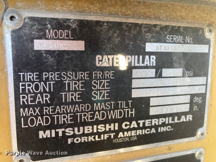 image for item DJ6142 Caterpillar GP50K  forklift