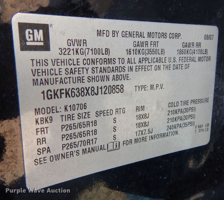 image for item DK7525 2008 GMC Yukon Denali  SUV