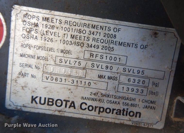 image for item DK7587 Kubota SVL75-2  skid steer loader