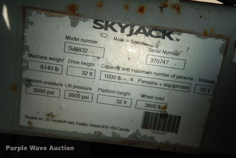 image for item DK7588 Skyjack SJ6832RT  scissor lift