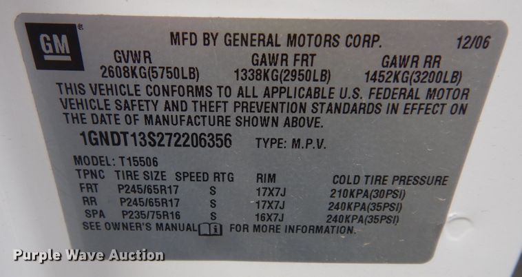 image for item DK7618 2007 Chevrolet TrailBlazer LS  SUV