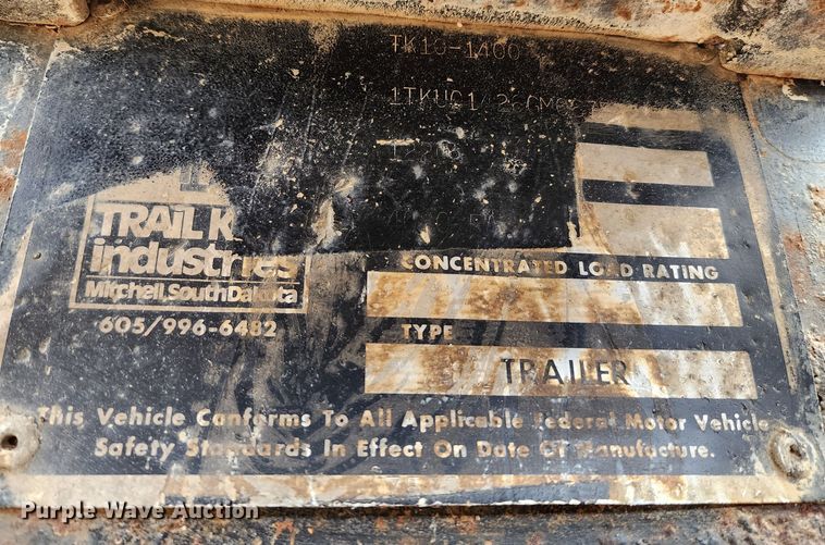 image for item DM4854 1986 Trail King TK10  equipment trailer
