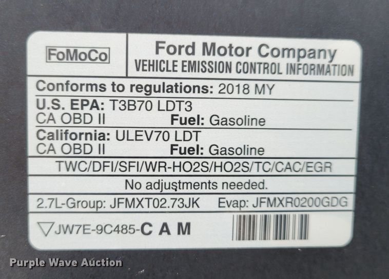 image for item DM8185 2018 Ford F150 XLT  SuperCrew pickup truck