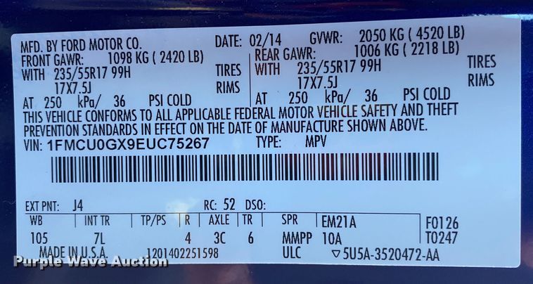 image for item DN8136 2014 Ford Escape