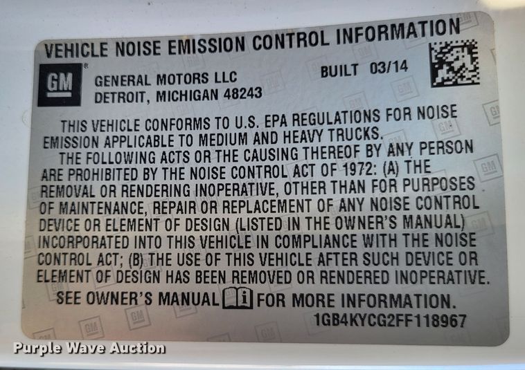 image for item DO3555 2015 Chevrolet Silverado 3500HD  Crew Cab utility bed pickup truck