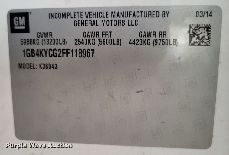 image for item DO3555 2015 Chevrolet Silverado 3500HD  Crew Cab utility bed pickup truck