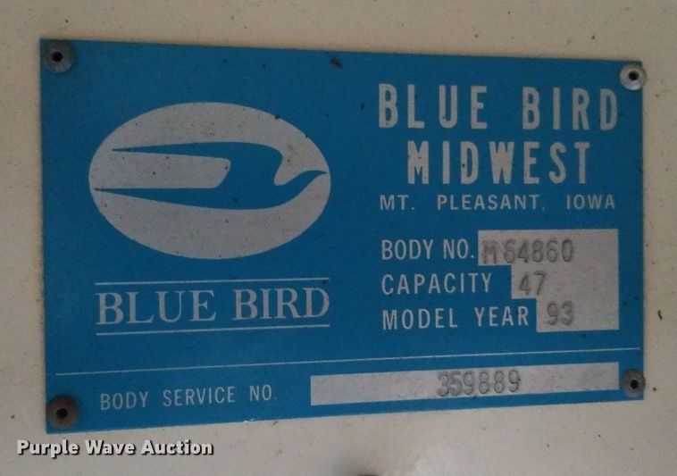 image for item DP3050 1993 Blue Bird  school bus