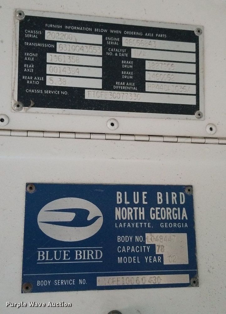 image for item DP3051 2002 Blue Bird TC2000  school bus