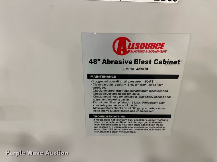 image for item DQ3955 Allsource 41500  sandblasting cabinet