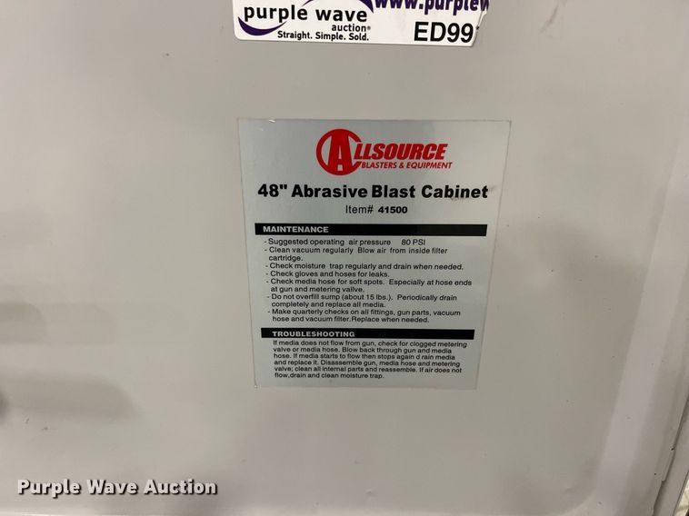 image for item DQ3955 Allsource 41500  sandblasting cabinet