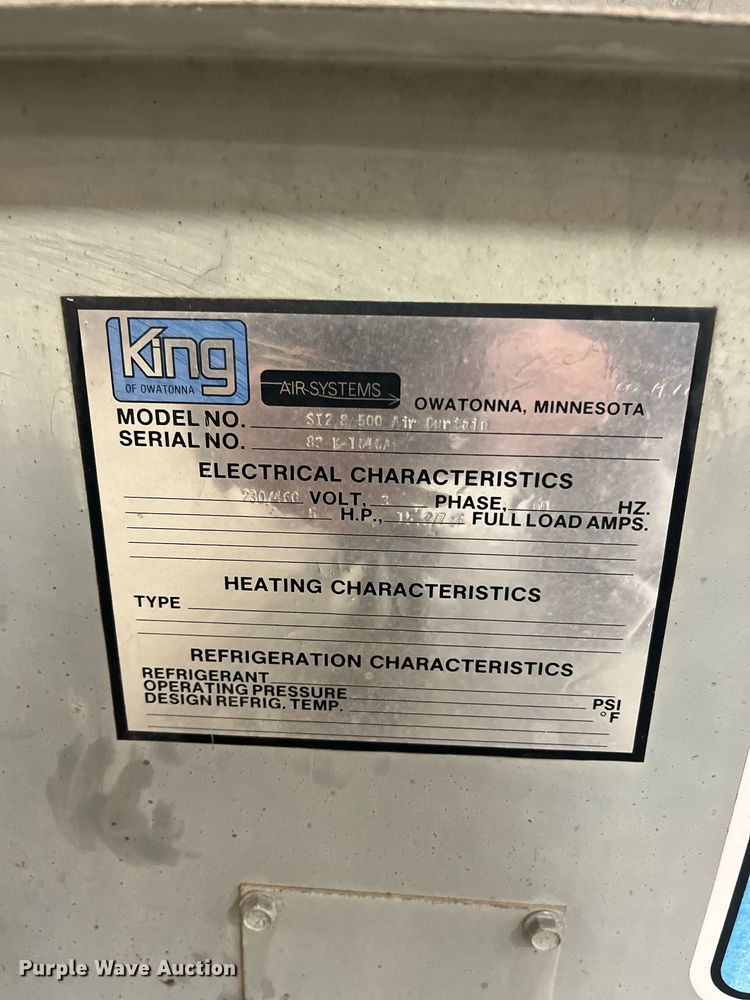 image for item DQ3957 King S12-8-500  air curtain