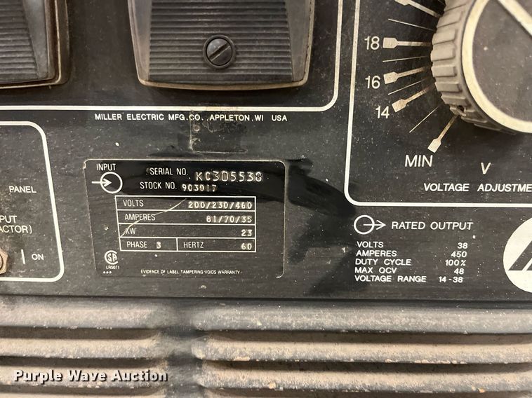 image for item DQ3959 (2) Miller Deltaweld 451 welder/generators