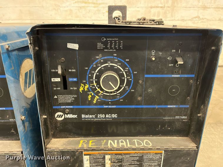 image for item DQ3962 (2) Miller Dialarc 250 welders