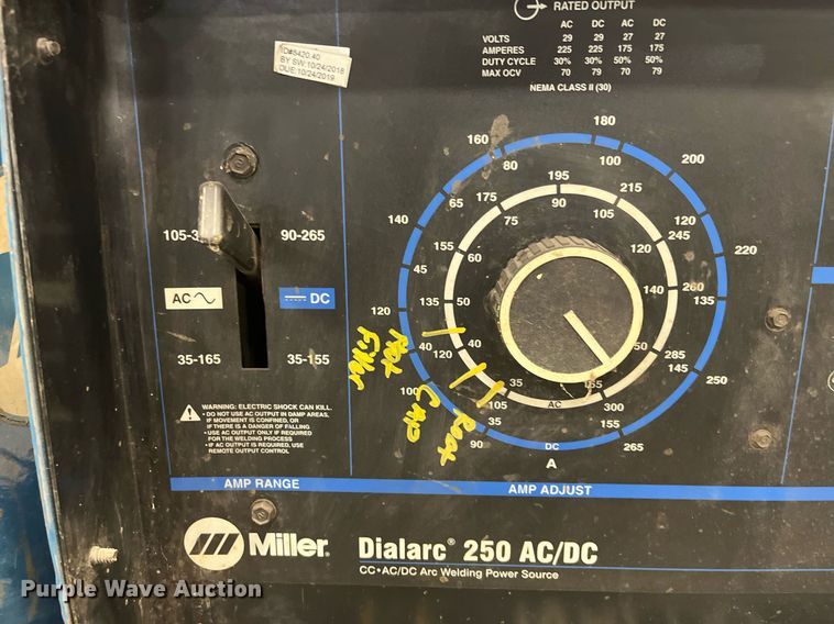 image for item DQ3962 (2) Miller Dialarc 250 welders