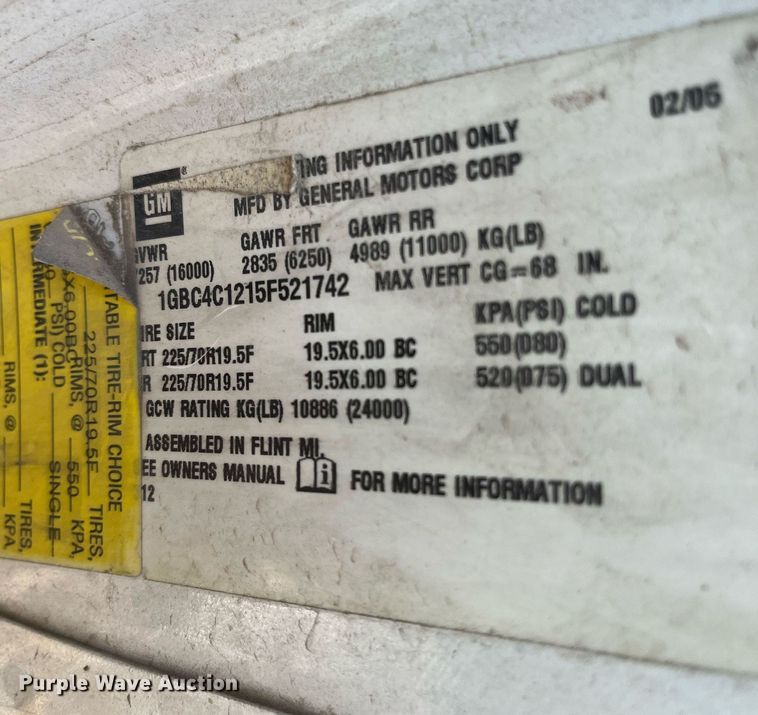 image for item DQ5110 2005 Chevrolet C4500  flatbed truck